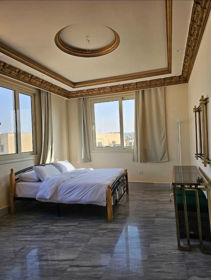 The penthouse bedroom