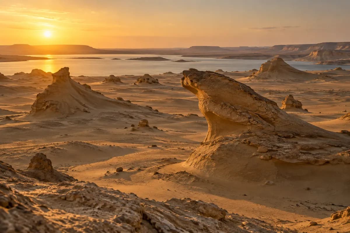 The desert of Wadi El Hitan in Fayoum