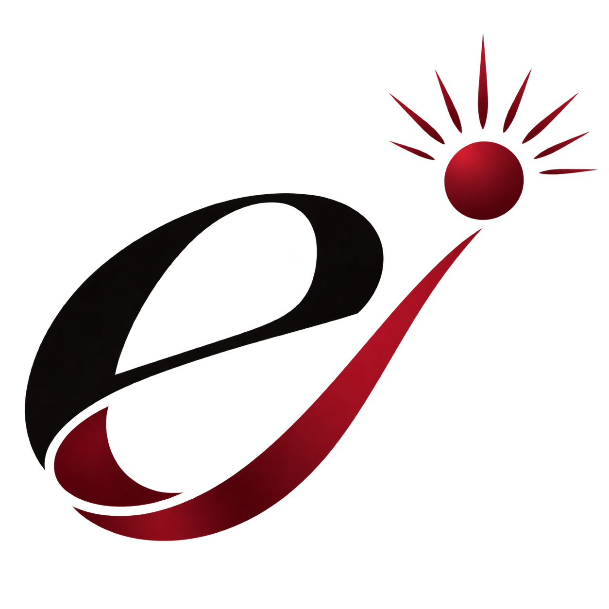 Egyphoria's signature e icon with a burgundy rising sun